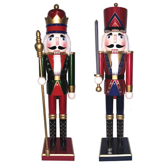 Santa's Workshop 24" King & Guard Nutcracker Set By Santasworkshop | 5.5" x 5.5" x 24" | Michaels®